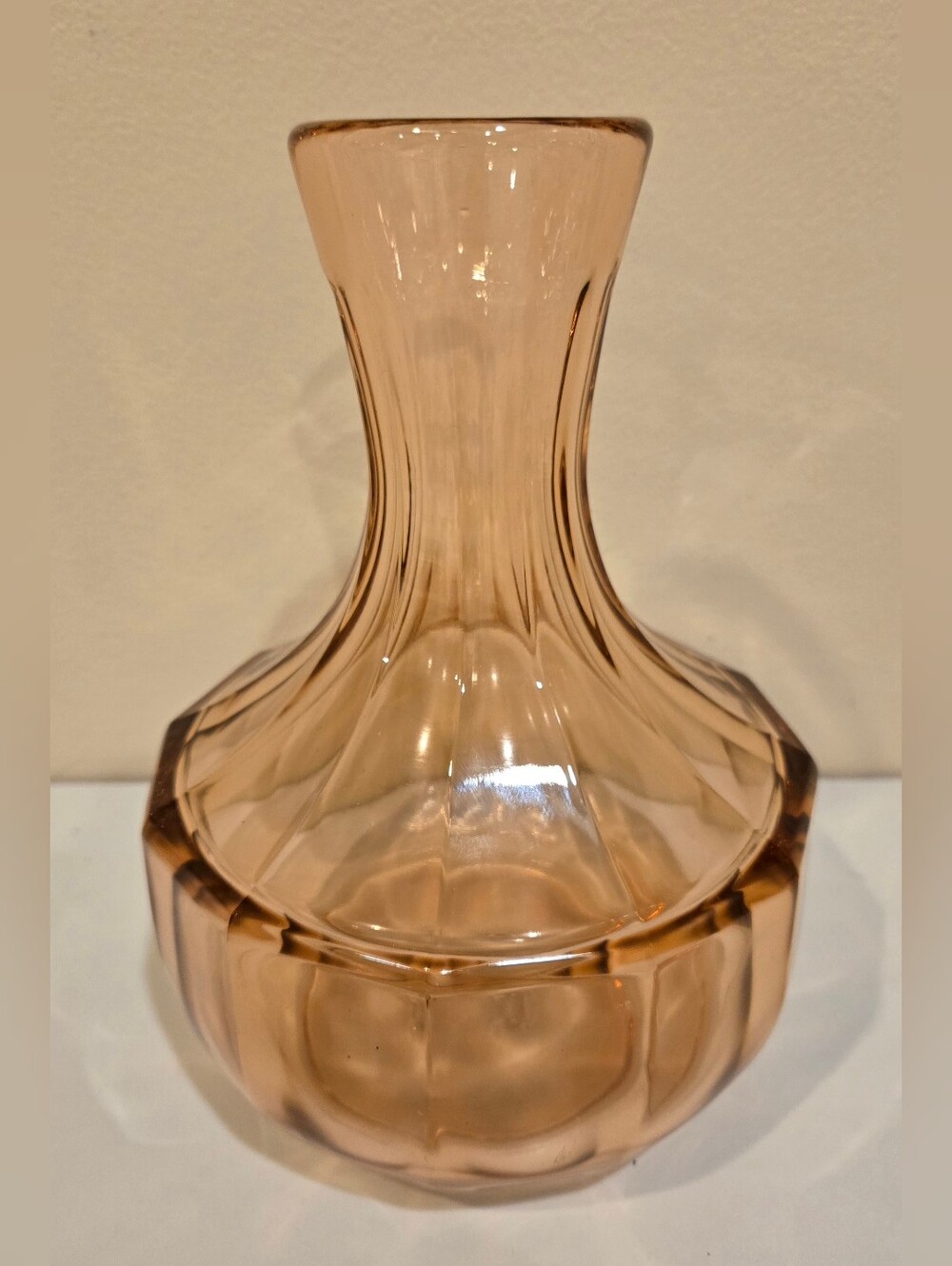 Vintage Tiara Indiana Glass Peach Faceted Water Carafe - Home Accents